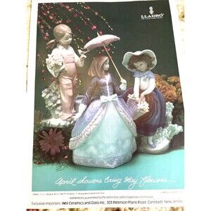 Vintage Lladro Ad 1983 April Showers Bring May Flowers
